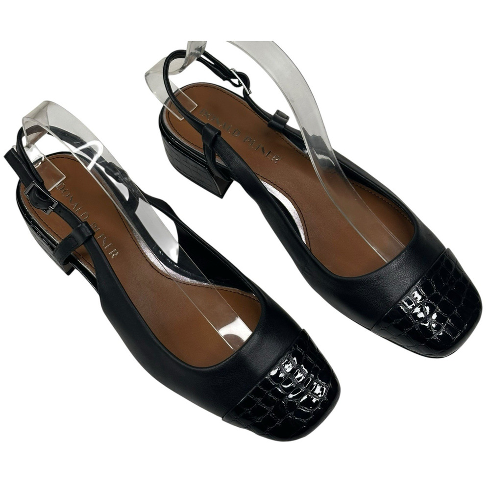 Donald Pliner Davina Black Leather Slingback Pump Heels Womens Sz. 7.5M New $228